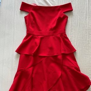 Off Shoulder Red Dress
